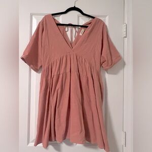 C’isa Cotton/Rayon Gauze Sundress, Size L, Pink